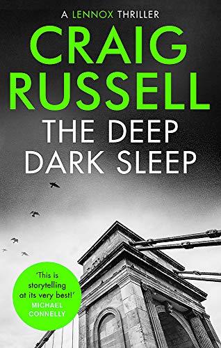 Book cover for "The Deep Dark Sleep" thriller, featuring a building.