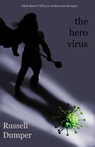 Book cover: Silhouette of figure with weapon, virus image, and title.