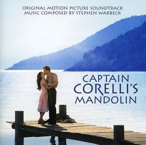 CD cover for “Captain Corelli’s Mandolin” featuring a couple on a dock.