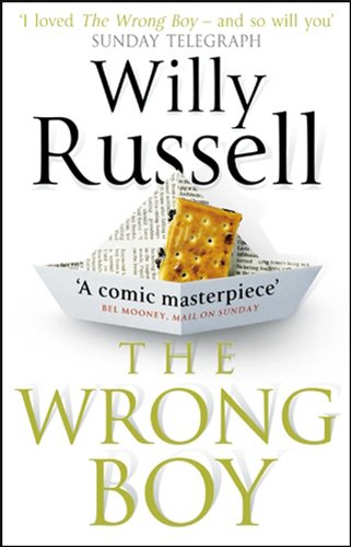 Book cover: "The Wrong Boy" by Willy Russell, with a paper boat and biscuit.