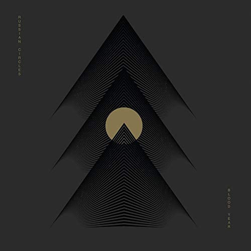 Dark album cover with a gold circle inside a layered black triangle.