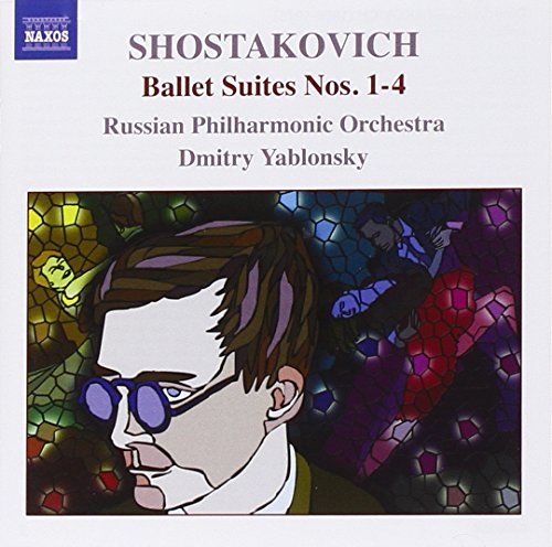 CD cover for Shostakovich ballet suites with stained-glass illustration.