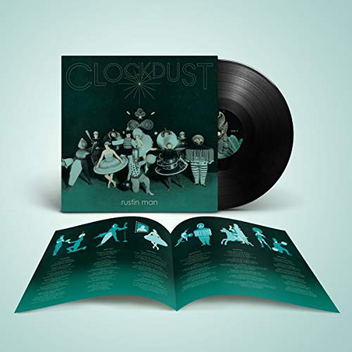 Rustin Man's "Clockdust" vinyl record with illustrated album art and booklet.