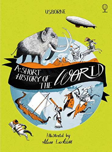 Book cover: “A Short History of the World” with historical illustrations.