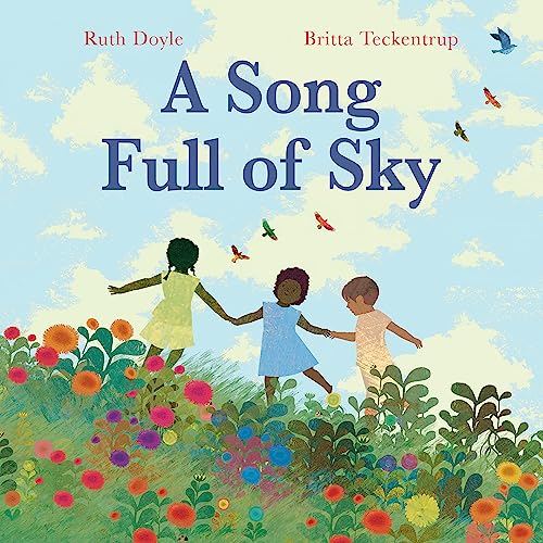 Book cover: three children holding hands in a field of wildflowers.