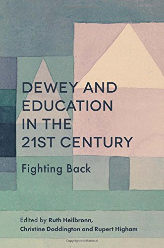 Book cover: "Dewey and Education in the 21st Century" with abstract geometric design.