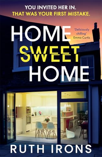 Book cover with large yellow text reading “Home Sweet Home” over a house.
