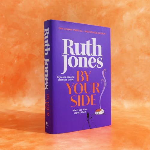 Purple book cover, “By Your Side” by Ruth Jones, with a house illustration.