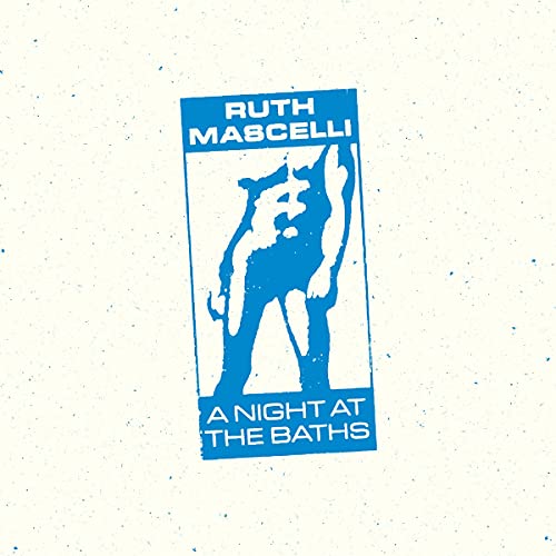 Album cover for Ruth Mascelli’s “A Night At The Baths” with blue figure.