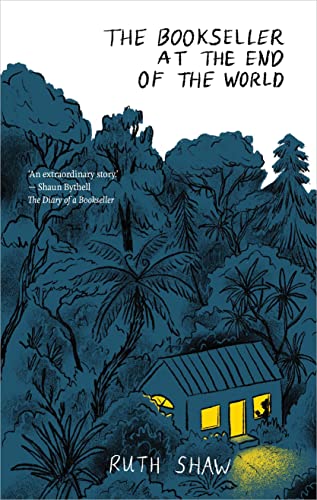 Book cover depicting a small, lit cabin surrounded by dark, dense foliage.
