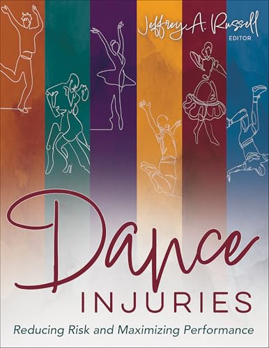 Book cover with line drawings of dancers and the title "Dance Injuries".
