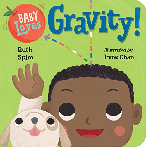 Book cover with a baby, a dog, and the word "Gravity!" in large letters.