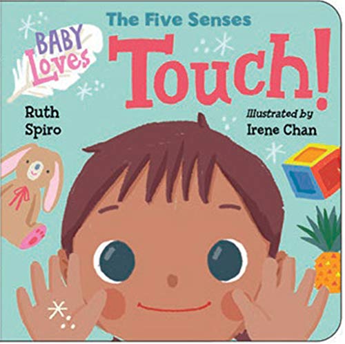 Board book cover with a baby’s face and hands, titled “Touch!”.