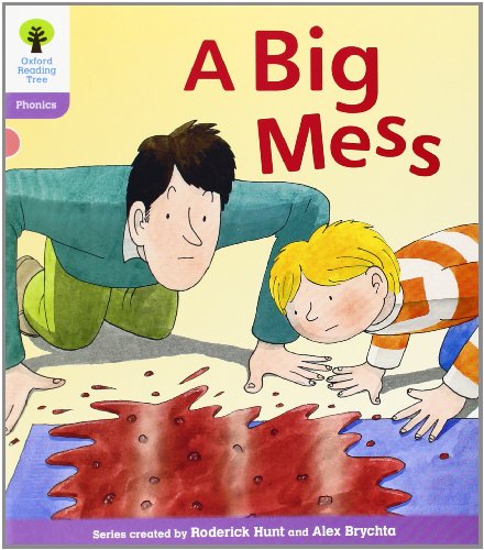 Book cover: two children looking at a red, splattered mess.