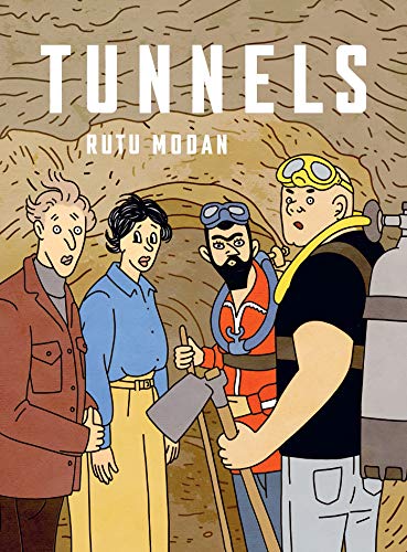 Book cover: "Tunnels" with illustrated characters near a tunnel entrance.