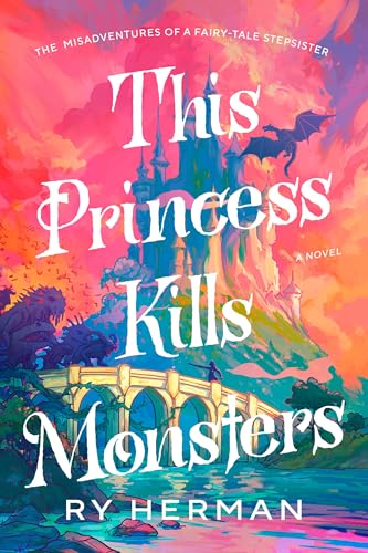Book cover art featuring a castle, a dragon, and a bridge over water.