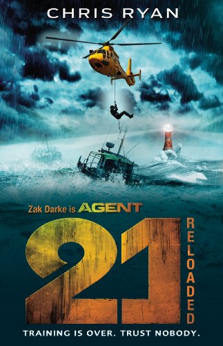 Book cover: action scene with helicopter, ocean, and large number “21”.