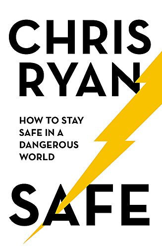 Book cover with bold text "CHRIS RYAN" and "SAFE" over a yellow lightning bolt.