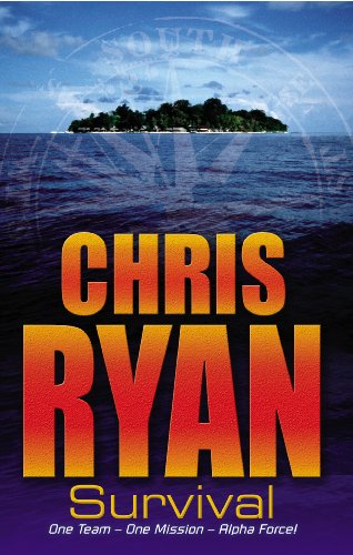 Book cover showing a tropical island in the ocean with large orange text.
