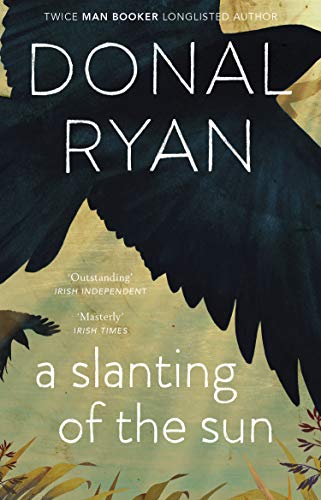 Book cover: "A Slanting of the Sun" by Donal Ryan, with bird imagery.