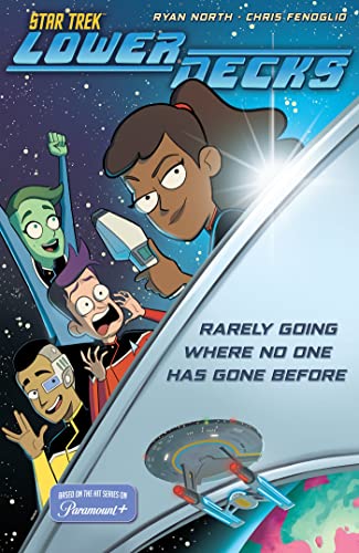 Star Trek: Lower Decks" comic cover featuring four animated characters.