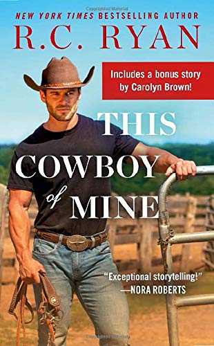 Romance novel cover featuring a cowboy leaning against a metal fence.