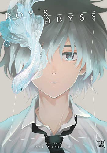 Manga cover: boy with teal hair and a white fish obscuring his eye.