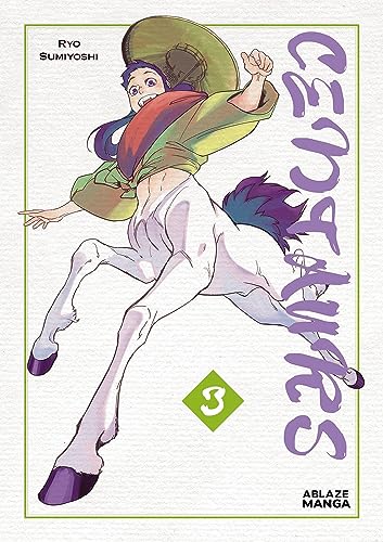 Manga cover: a white centaur with blue hair, volume 3 of Centaurs.