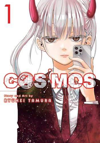 Manga cover featuring a girl with horns holding a phone, titled Cosmos Volume 1.