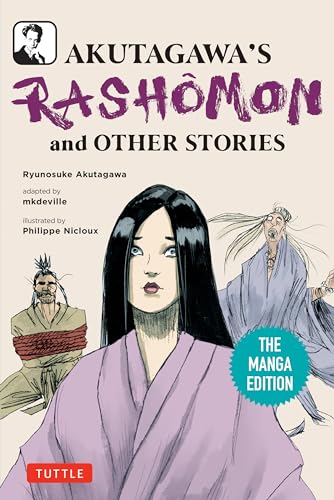 Manga cover featuring characters from Akutagawa’s “Rashomon” in black and white.
