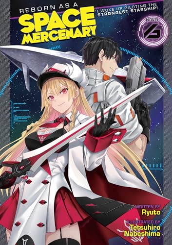 Light novel cover with two anime characters and a futuristic starship.