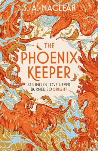 Book cover featuring two orange phoenixes amidst swirling gold and blue designs.