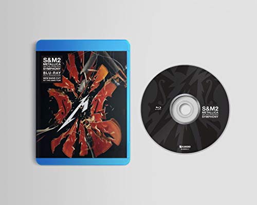 Metallica S&M2 Blu-ray case and disc with shattered glass imagery.