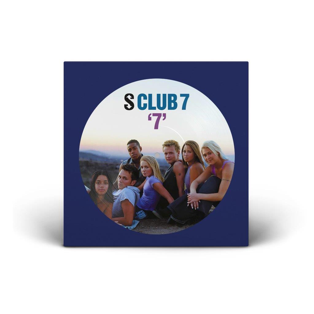 S Club 7 album cover on a circular picture disc vinyl record.