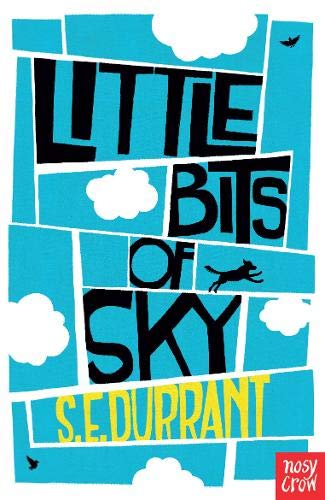 Book cover: blue background, bold text, white clouds, and a running dog.