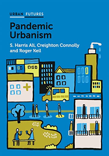 Book cover: “Pandemic Urbanism” with illustrated city scene and people.