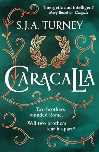 Book cover for “Caracalla” with ornate gold lettering and a laurel wreath.