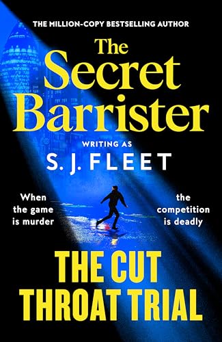 Book cover: “The Cut Throat Trial” by S.J. Fleet, with a shadowy figure.