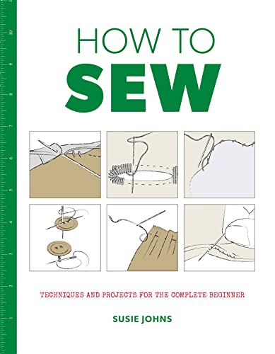Book cover: "How to Sew" with illustrations of hand-sewing techniques.