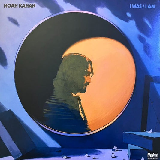 Noah Kahan album cover: silhouette of a man inside a glowing orange circle.