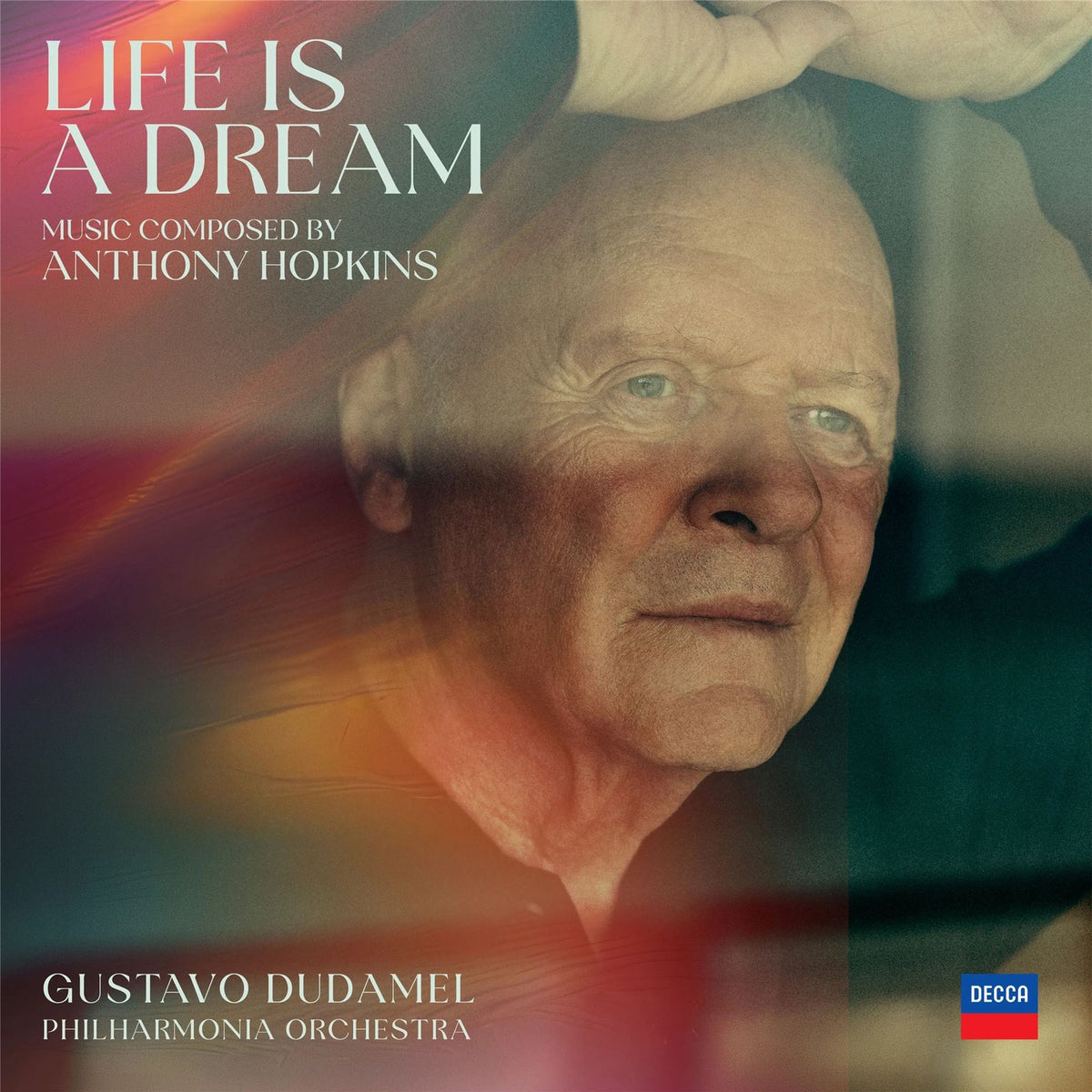 CD cover featuring actor Anthony Hopkins, text “Life is a Dream,” and orchestra details.