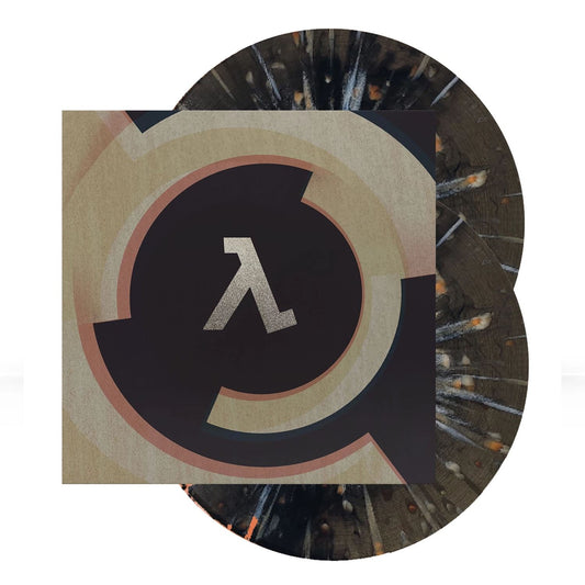 Half-Life: Alyx vinyl record with a square cover featuring a Lambda symbol.