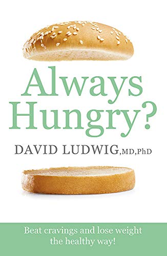 Book cover: "Always Hungry?" with a burger bun and sliced bread.