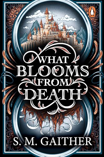 Book cover: castle scene above dripping, ornate text, dark fantasy.