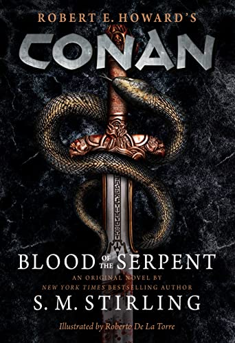Book cover: Conan – Blood of the Serpent, with a sword and snake.