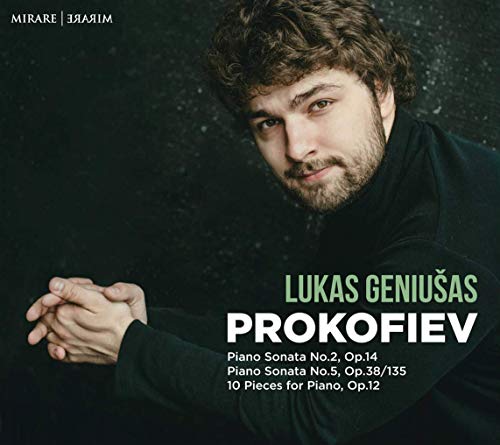 CD cover featuring pianist Lukas Geniušas and Prokofiev’s name and compositions.