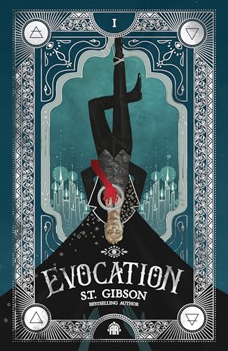 Book cover featuring a figure hanging upside down against a dark teal, ornate background.