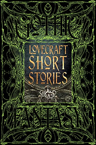 Ornate book cover with “Lovecraft Short Stories” in glowing green lettering.