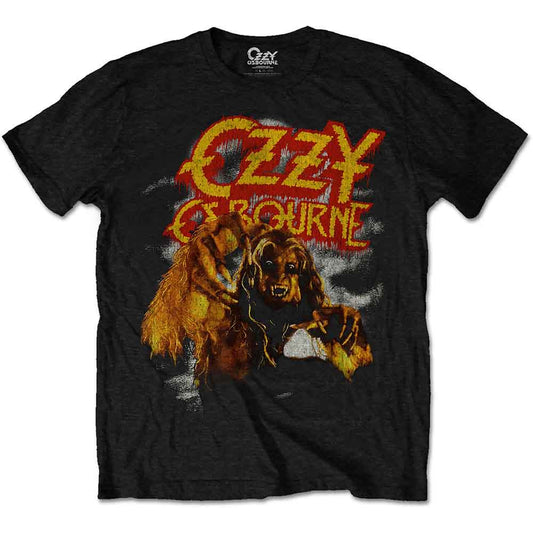 Vintage-style t-shirt featuring a werewolf illustration and "Ozzy Osbourne" text.