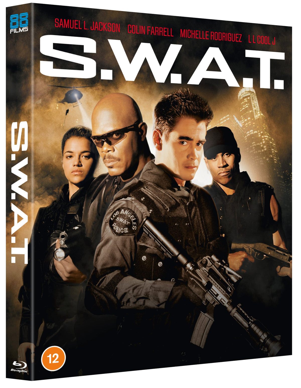 Blu-ray cover for the action film S.W.A.T. featuring Samuel L. Jackson and Colin Farrell.